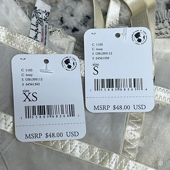 NWT Free People Bra XS S Layer in Lace Bustier Ivory Longline Corset Side Hook - Picture 12 of 12